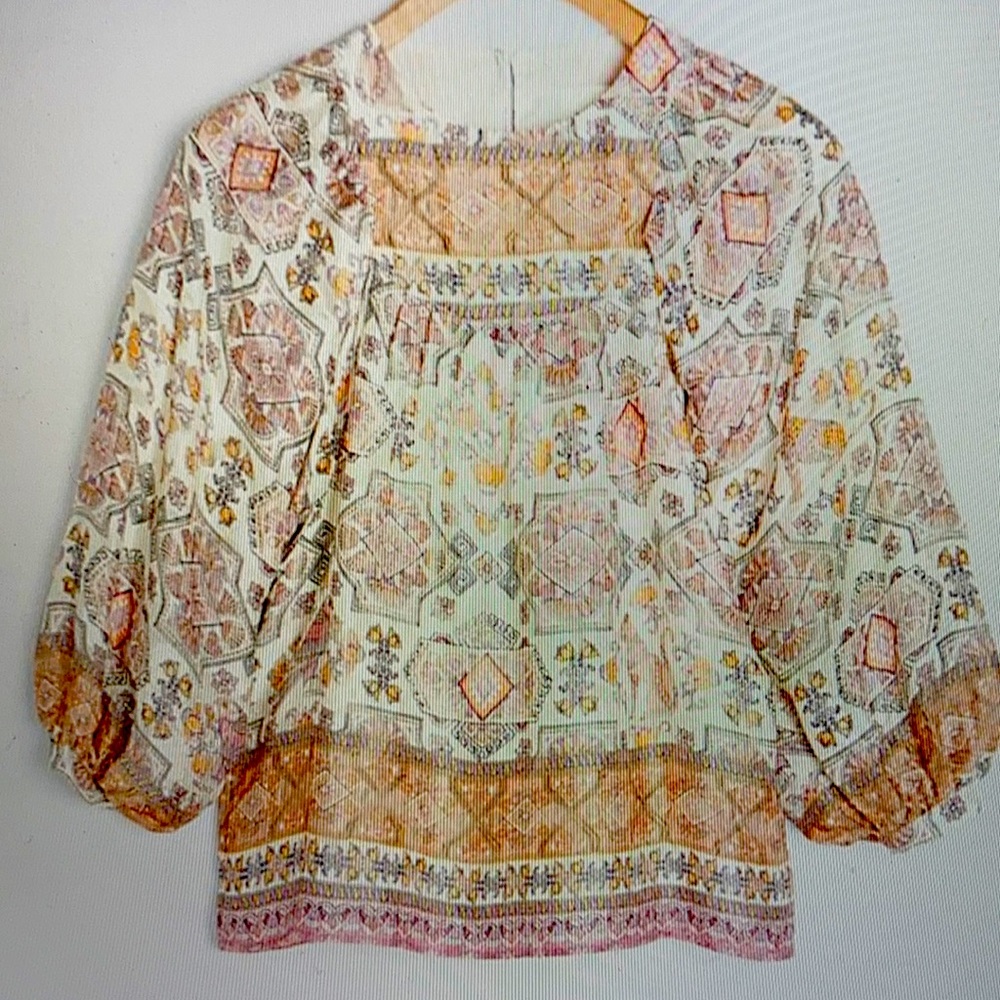 Anthropologie Flora silk blouse size s